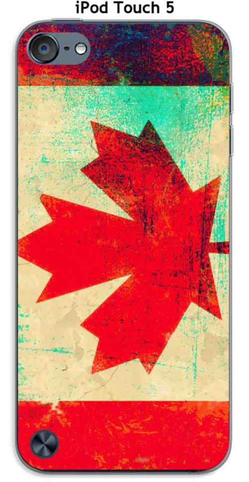 Coque Apple iPod Touch 5 design Drapeau Canada vintage effet Métallisé