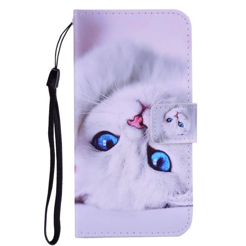 Etui en PU impression de motifs avec support chat pour votre Samsung Galaxy J6 Plus