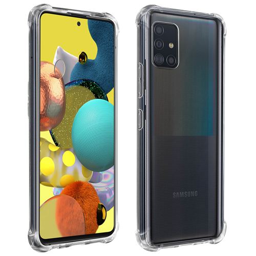 Coque pour Samsung Galaxy A51 5G Flexible Antichoc Coins Bumper Transparent