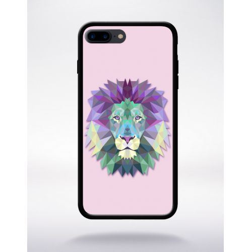 Coque fancy lion art compatible apple iphone 7 plus bord noir silicone