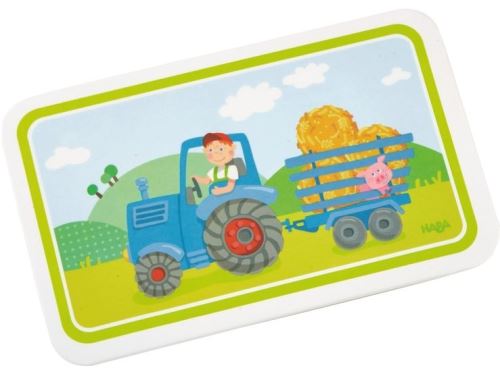 HABA  tracteur &agrave; planche &agrave; pain 14,5 x 23,5 cm