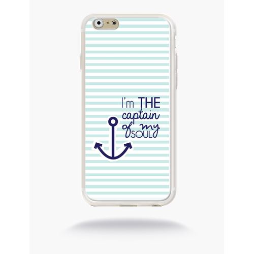 Coque Captain Ancre Compatible Apple Iphone 6 Silicone Blanc Mat