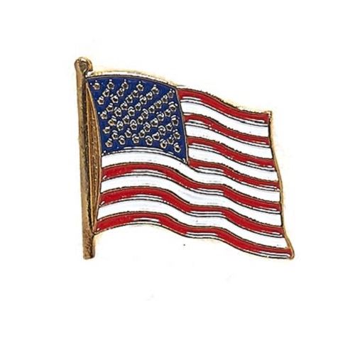 Badge pin’s épingle insigne en métal doré drapeau Etats-Unis USA