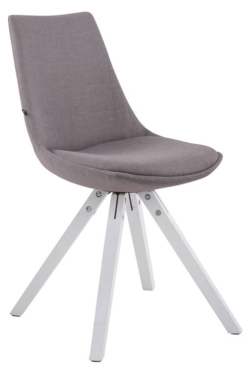 Chaise de salle à manger Albi en tissu avec pieds carrés en bois de chêne Blanc - Couleur de Siège Gris