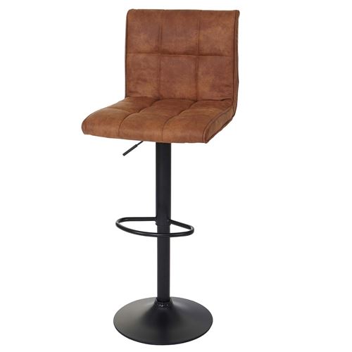 2x Tabouret de bar MENDLER HWC-B13, imitation daim vintage brun clair