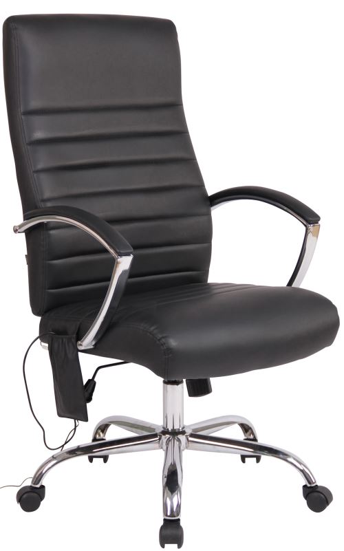 Chaise de Bureau Valais en Similicuir avec Fonction de Massage - Couleur Noir