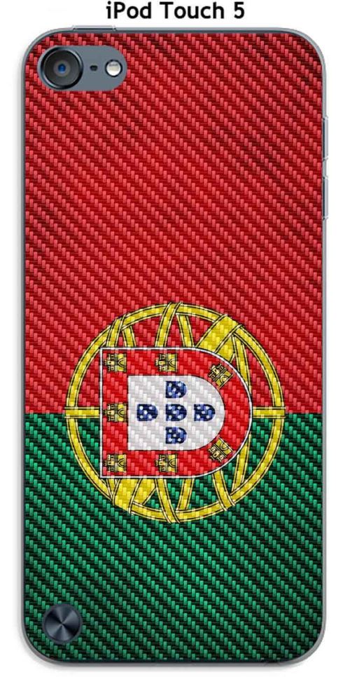 Coque Apple iPod Touch 5 design Drapeau Portugal vintage effet Carbone