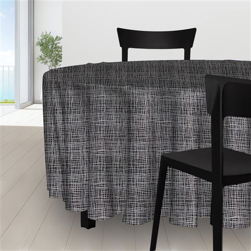 Nappe anti-tâches ronde diamètre 180 cm GALAXY noir, Par Soleil d'ocre