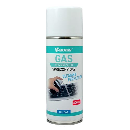 Spray d'air comprimé pour nettoyage PC 400 ml Vakoss - Kit de