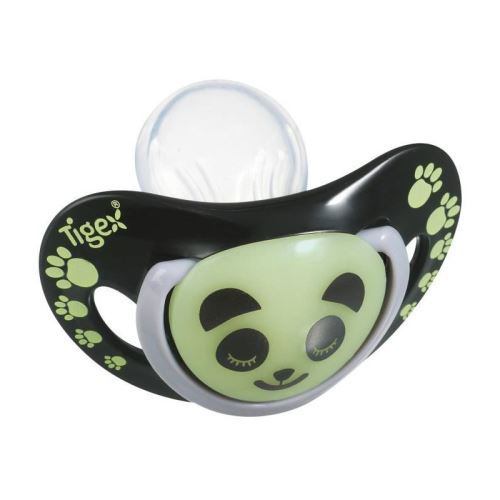 TIGEX 2 Sucettes Smart Night en Silicone Taille 6-18 Mois Panda Phosphorescente