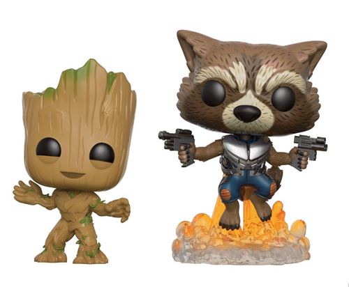 FunKo Pop! Lot de 2 figurinesLes Gardiens de la Galaxie Vol. 2 Groot jeune & Rocket