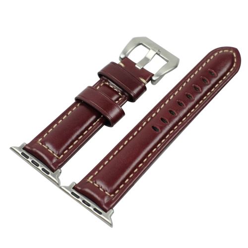 Générique Bracelet En Polyuréthane Pour Apple Watch Series 3 - 42 Mm - Bordeaux - Image 3