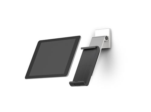 Durable 893523 Support Mural pour Tablette (avec Bras de Support pour Tablette 7-13 Pouces, rotatif à 360 ° avec Système Antivol), Argent/Anthracite