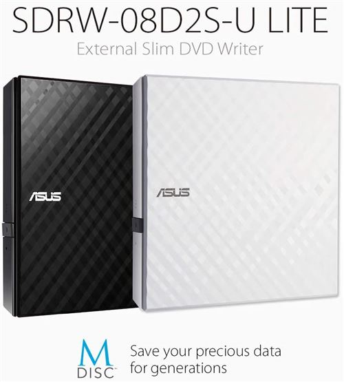 Asus SDRW-08D2S-U LITE Graveur DVD Externe Blanc