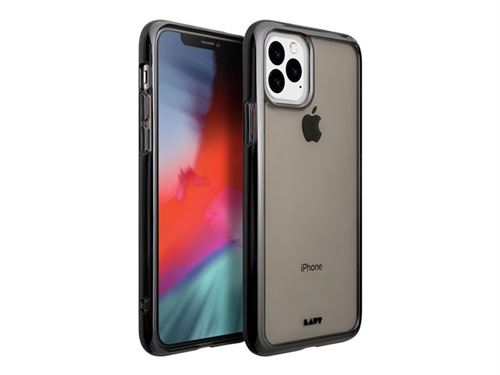 Laut Crystal-X - Achterzijde behuizing voor mobiele telefoon - gehard glas, thermoplastic polyurethaan (TPU) - zwart kristal - voor Apple iPhone 11 Pro