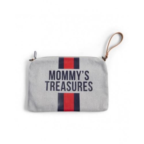 Pochette mommy's treasure grise rayée bleu - child wheels