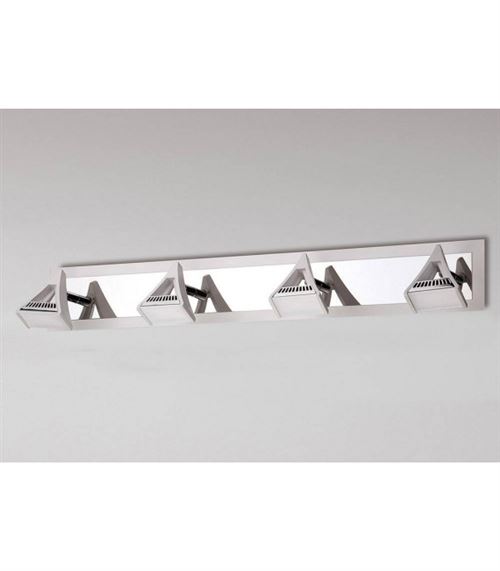 Spot Filippo 4 Ampoules LED 20W 3000K, 1750lm, blanc mat/chrome poli