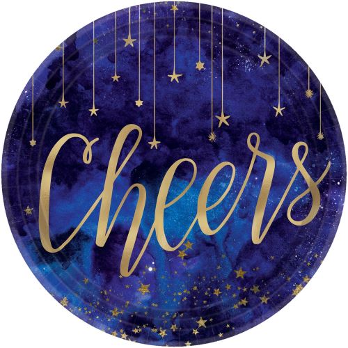 Amscan assiettes de fête Cheers unisexe bleu 18 cm 8 pièces