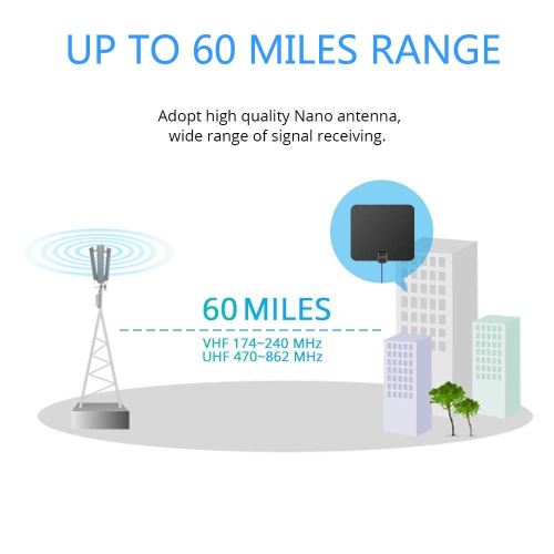 Antenne TNT HD TV Intérieur Puissante 50-60 Miles Range Amplifié Digital  Câble Coaxial - Adaptateur TNT - Achat & prix | fnac