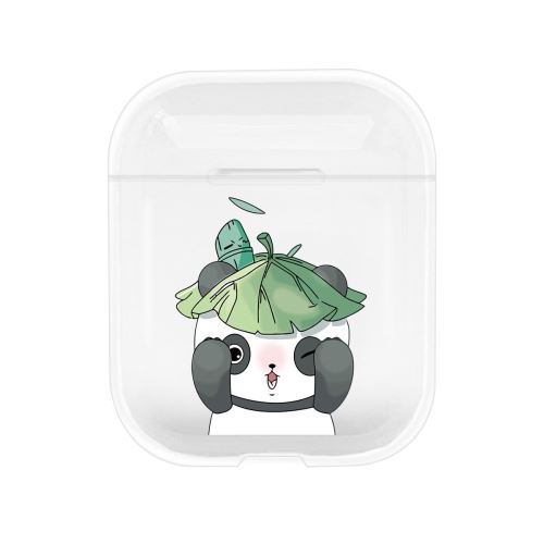 Coque en TPU modèle de dessin animé rigide feuille et panda pour votre Apple AirPods (2019)/(2016)