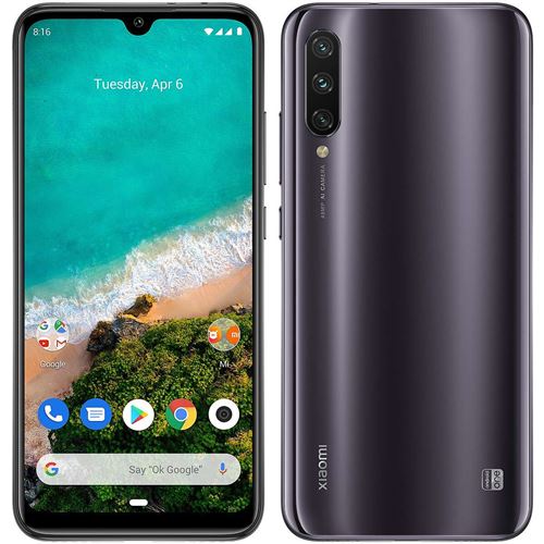 Xiaomi MI A3 - Android One - 4G smartphone - double SIM - RAM 4 Go / Mémoire interne 64 Go - OLED display - 6.088"" - 1560 x 720 pixels - 3 x caméras arrière 48 MP, 8 MP, 2 MP - front camera 32 MP - sorte de gris État correct - Xiaomi reconditionné disponible sur Fnac
