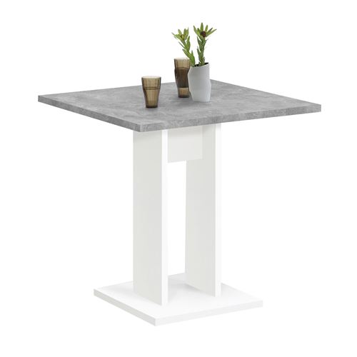 FMD Table de salle à manger 70 cm Gris béton et blanc