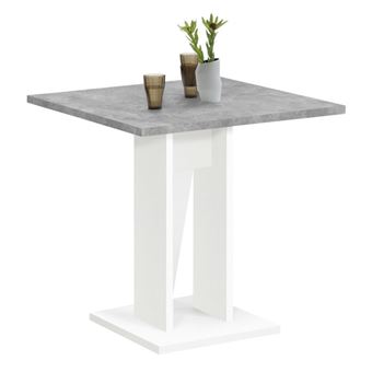 Table de Repas Design "Sanary" 77cm Blanc & Gris - 1