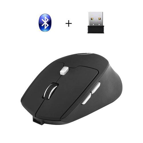 Souris filaire YWYT G823 2.4G + Bluetooth + USB mobile rechargeable pour les jeux d'ordinateur portable - Noir