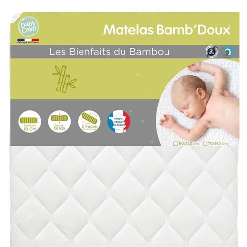 babyCalin Matelas Bambou 60 x 120 x 10 cm 1 Unité