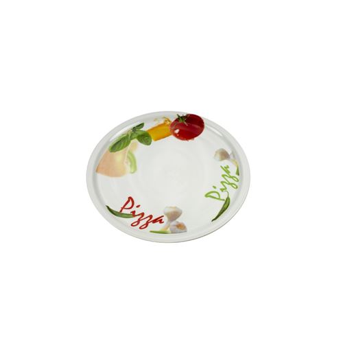 Assiette à pizza en porcelaine - D 30 cm - Blanc