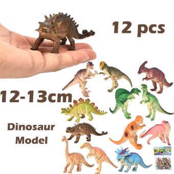 12pcs Modèle Dinosaure Plastique Jouet Cadeau Enfant Multicolore Educatif 
