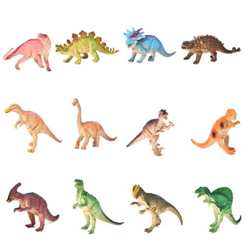 12pcs Modèle Dinosaure Plastique Jouet Cadeau Enfant Multicolore Educatif 