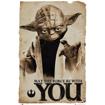 strelen Rose kleur merk Poster Star Wars Yoda 91,5 cm x 61 cm - Achat & prix | fnac