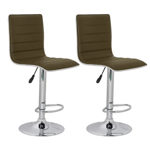 vidaXL Tabourets de bar 2 pcs Marron 41x47,5x95-116 cm