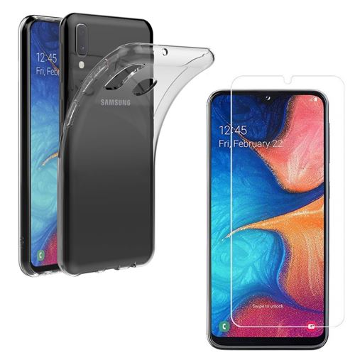 Coque pour Samsung Galaxy A20E et Verre Trempe - Protection Silicone Souple Ultra Mince Film Vitre Protection Ecran [Phonillico®]