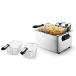 Friteuse Semi-pro En Inox 5l 3 Paniers K-fry Xl Gris Kitchencook