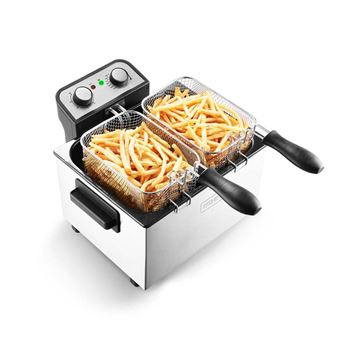 Friteuse Semi-pro En Inox 5l 3 Paniers K-fry Xl Gris Kitchencook