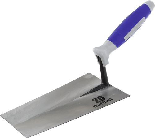 Truelle italienne bi-matière carrée acier Outibat - Longueur 20 cm