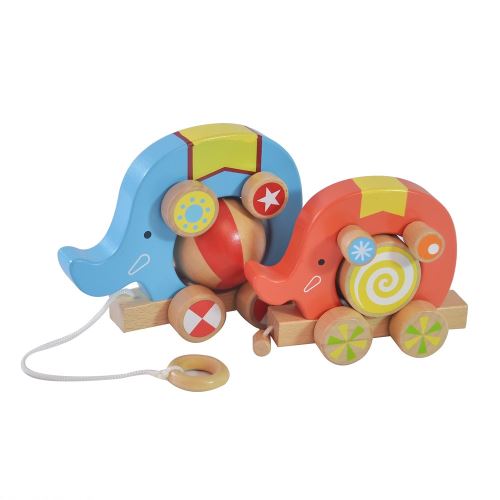 GENERIQUE Elephant en Bois Puzzle de Remorque pour Enfants Animaux de La Ferme Les Jouets &Eacute;ducatifs Enfants R&eacute;pandrai Multicolore WEN306 