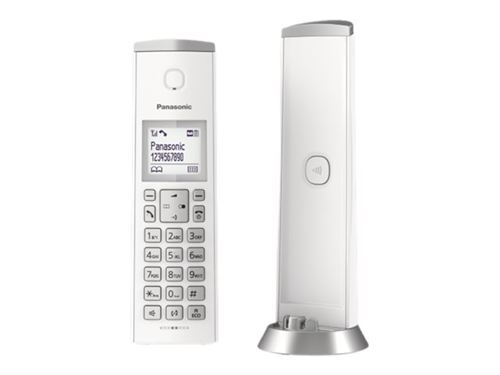 Panasonic KX-TGK220 - Téléphone sans fil - système de répondeur avec ID d'appelant - DECTGAP - (conférence) à trois capacité d'appel - blanc
