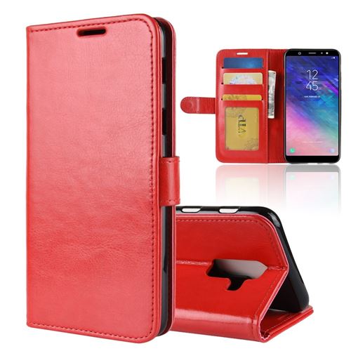 Etui en PU rouge pour votre Samsung Galaxy A6+ (2018)
