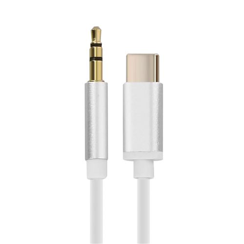 Avizar Adaptateur Audio Câble USB-C Jack 3,5 mm Connecteur Sortie Réversibles 1m Blanc