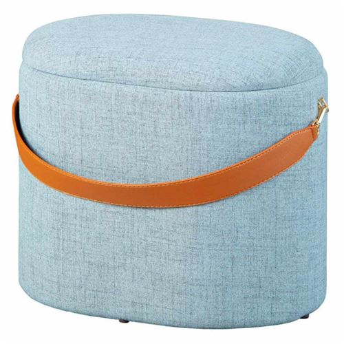 Paris Prix - Pouf De Rangement à Anse dumont 42cm Bleu