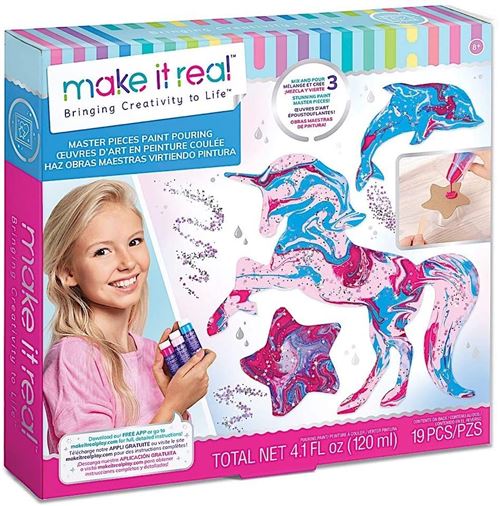 Make It Real set de peinture artisanale figures filles rose 19-pièces