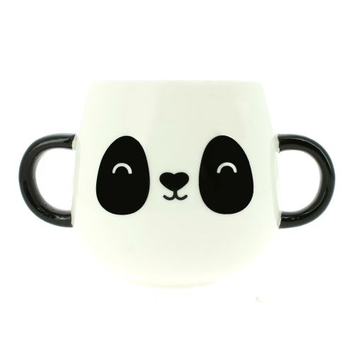Tasse de panda accrochant juste de zoo heureux
