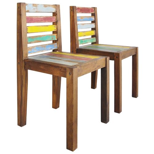 vidaXL Eetkamerstoelen 2 st massief gerecycled boothout