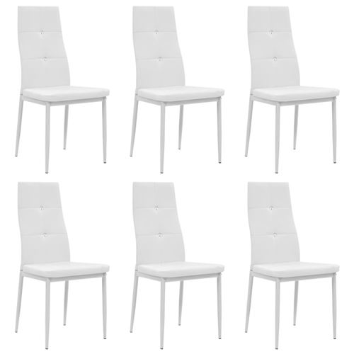 vidaXL Chaise de salle à manger 6pcs Cuir artificiel 43x43,5x96 Blanc