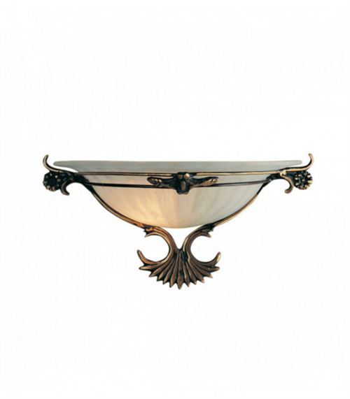 Applique verre scavo et laiton antique