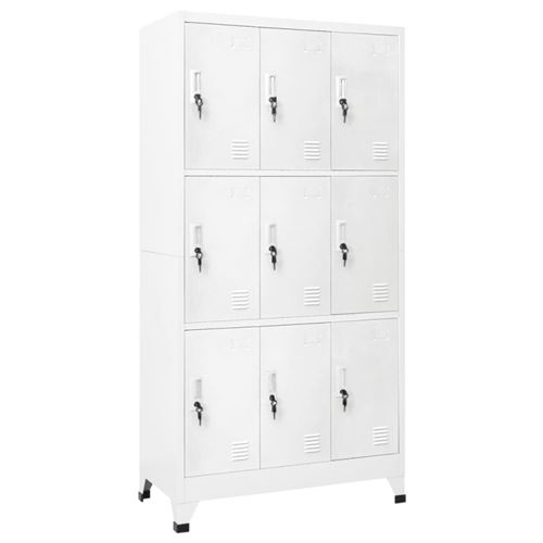 vidaXL Lockerkast met 9 vakken staal 90x45x180 cm grijs