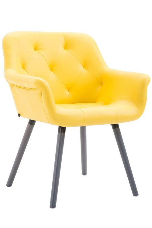 Chaise de visiteur Cassidy similicuir , Jaune/Gris